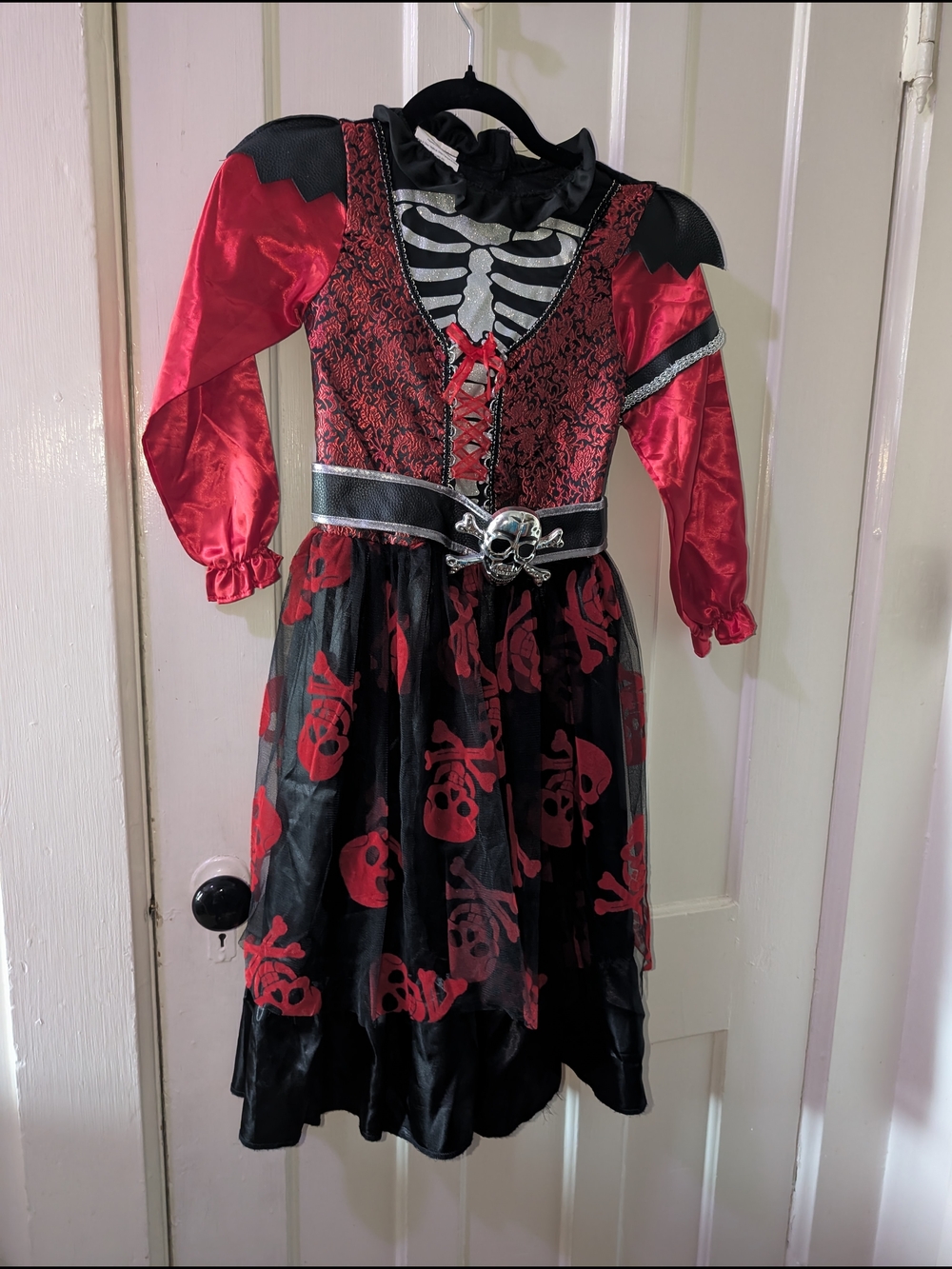 BOGO Items $8 And Under Red and Black Pirate Skeleton Costume - Kids Size 7 Or 8
